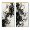 Large Framed And Abstract Wall Art - White / Black