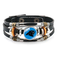 Leather Sports Team Logo Bracelet – Adjustable Fans Wristband Gift for Game Day & Holidays