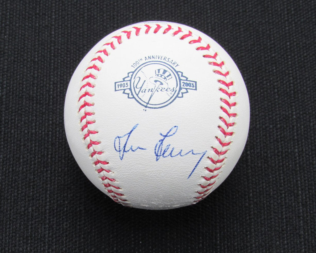 Tim Leary Signed/Auto Yankees 100th OML Baseball JSA 186602