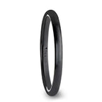AUTUMN Black Domed Brush-Finished Ceramic Wedding Ring for Ladies – 2 mm