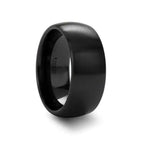 AUTUMN Black Domed Brush-Finished Ceramic Wedding Ring for Ladies – 2 mm