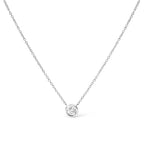 2 Micron 14K Rose Gold Plated Sterling Silver Bezel-Set Diamond Solitaire Pendant Necklace (1/3 cttw, H-I Color, I1-I2 Clarity)