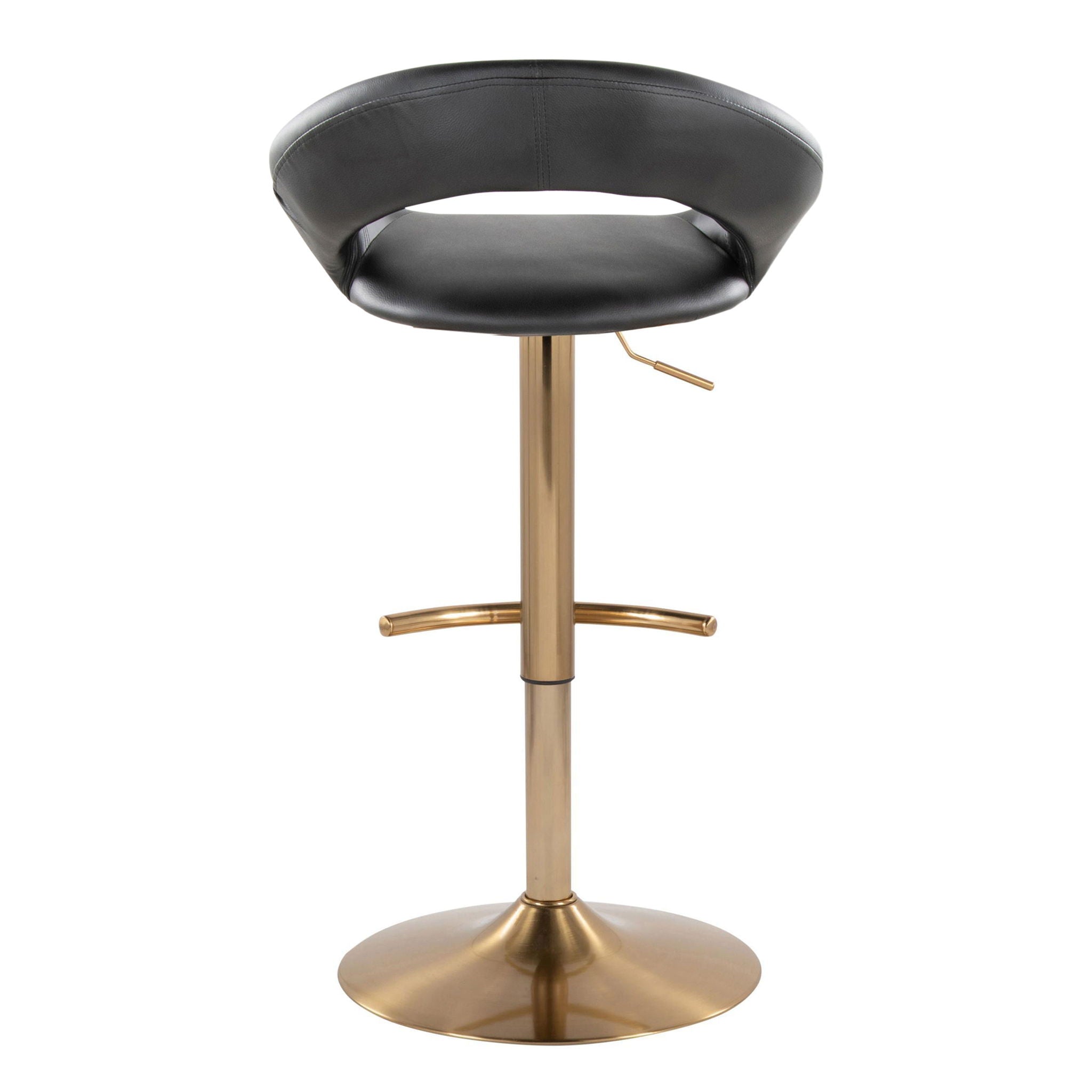 Posh - Contemporary / Glam Adjustable Barstool With Swivel (Set of 2)