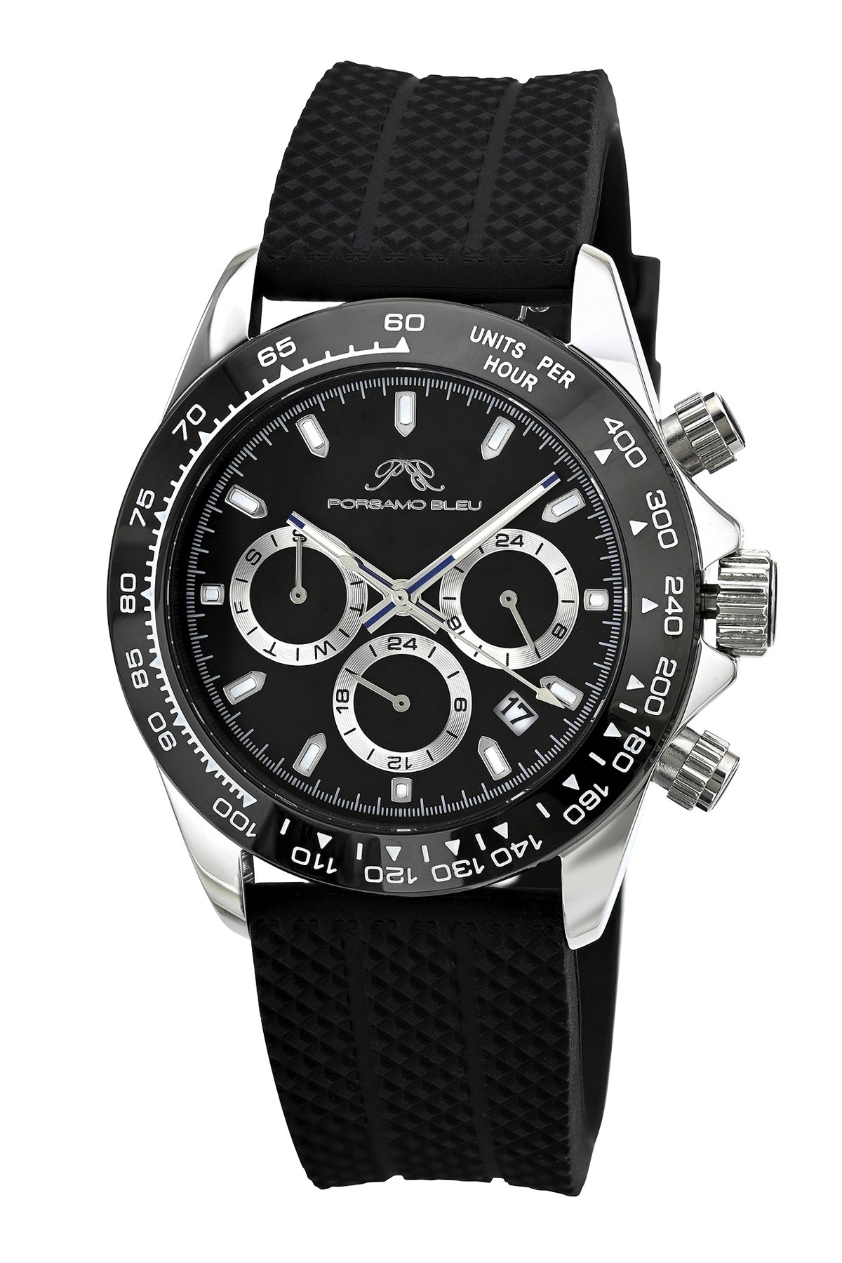 Preston Sport Silicone Silver Tone & Black Men's Watch 1037BPRR
