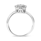 10K White Gold 3/8 Cttw Round-Cut Lab Grown Diamond Cluster Pear Promise Ring (G-H Color, VS2-SI1 Clarity) - Size 7