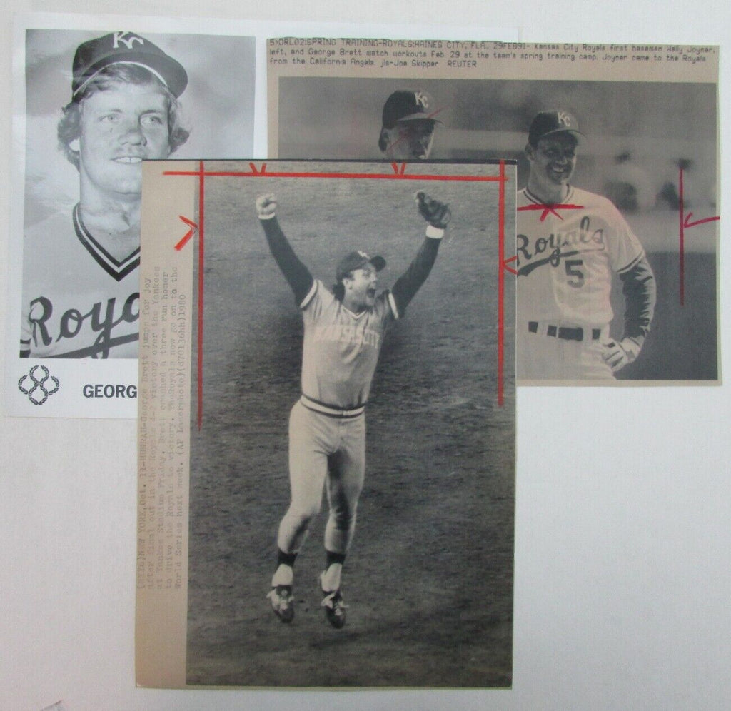 Lot of 8 George Brett Kansas City Royals 1980's-90's News Wire Photos 157378