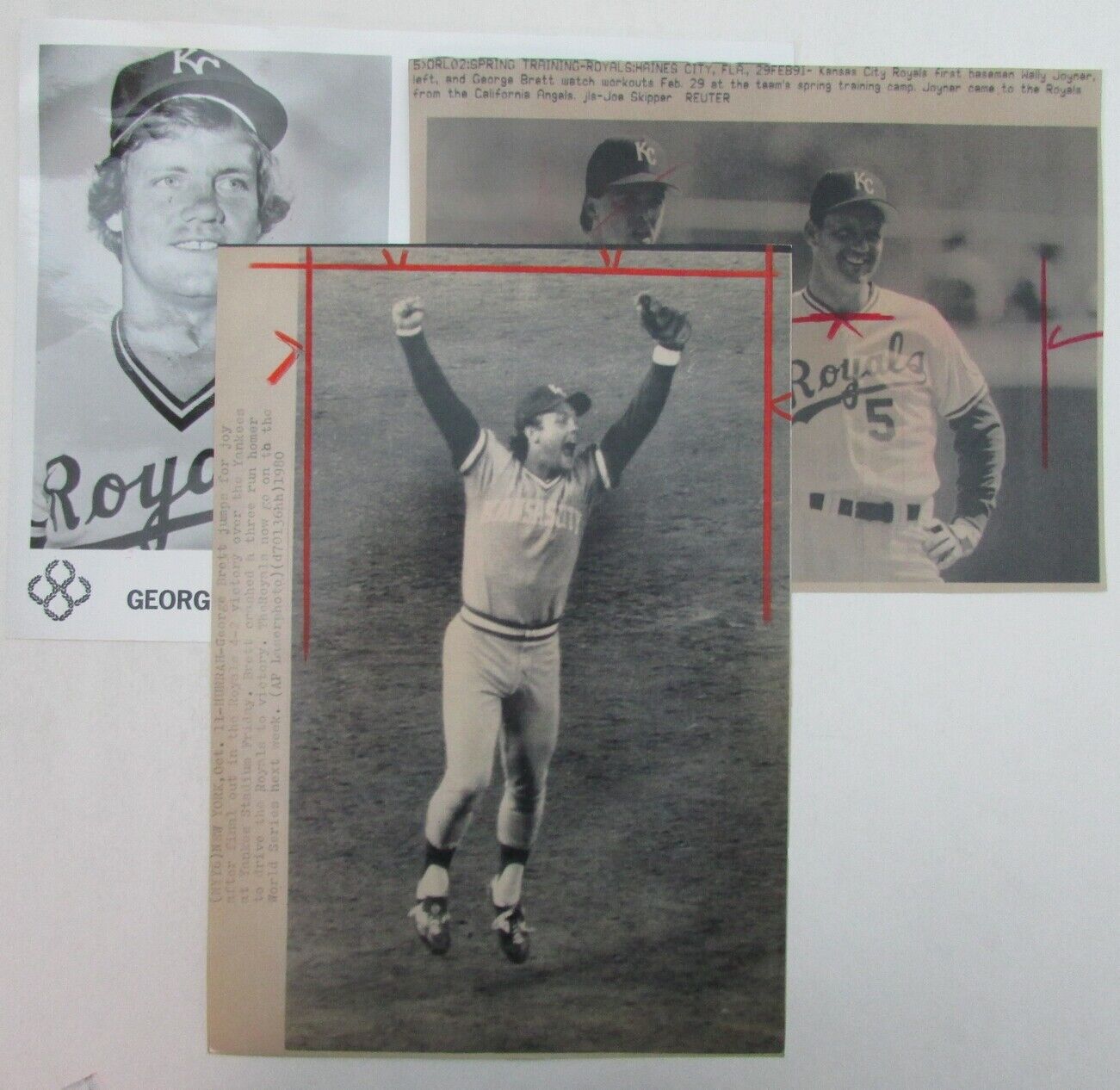 Lot of 8 George Brett Kansas City Royals 1980's-90's News Wire Photos 157378
