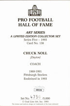 Chuck Knoll HOF Steelers Signed/Inscr Goal Line Art GLAC Postcard JSA 167124