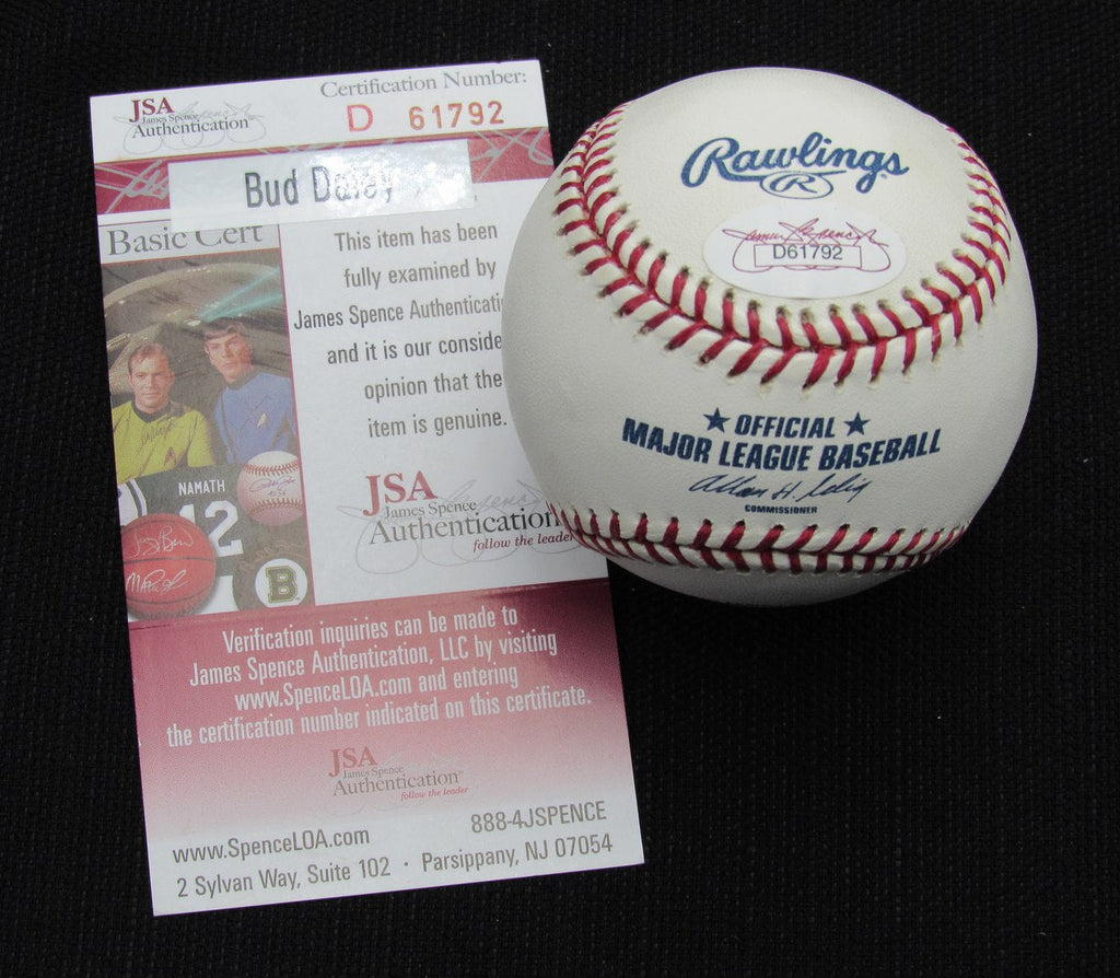 Bud Daley Signed/Auto Yankees 100th OML Baseball JSA Inscr 186623