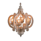 Farmhouse Chandelier, 6 Light Wood Chandelier Living Room Entryway
