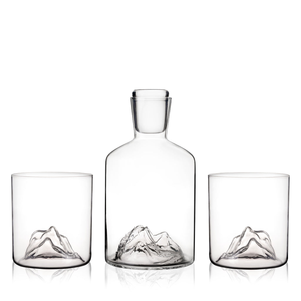 Mountain Crystal Decanter and Tumbler Set