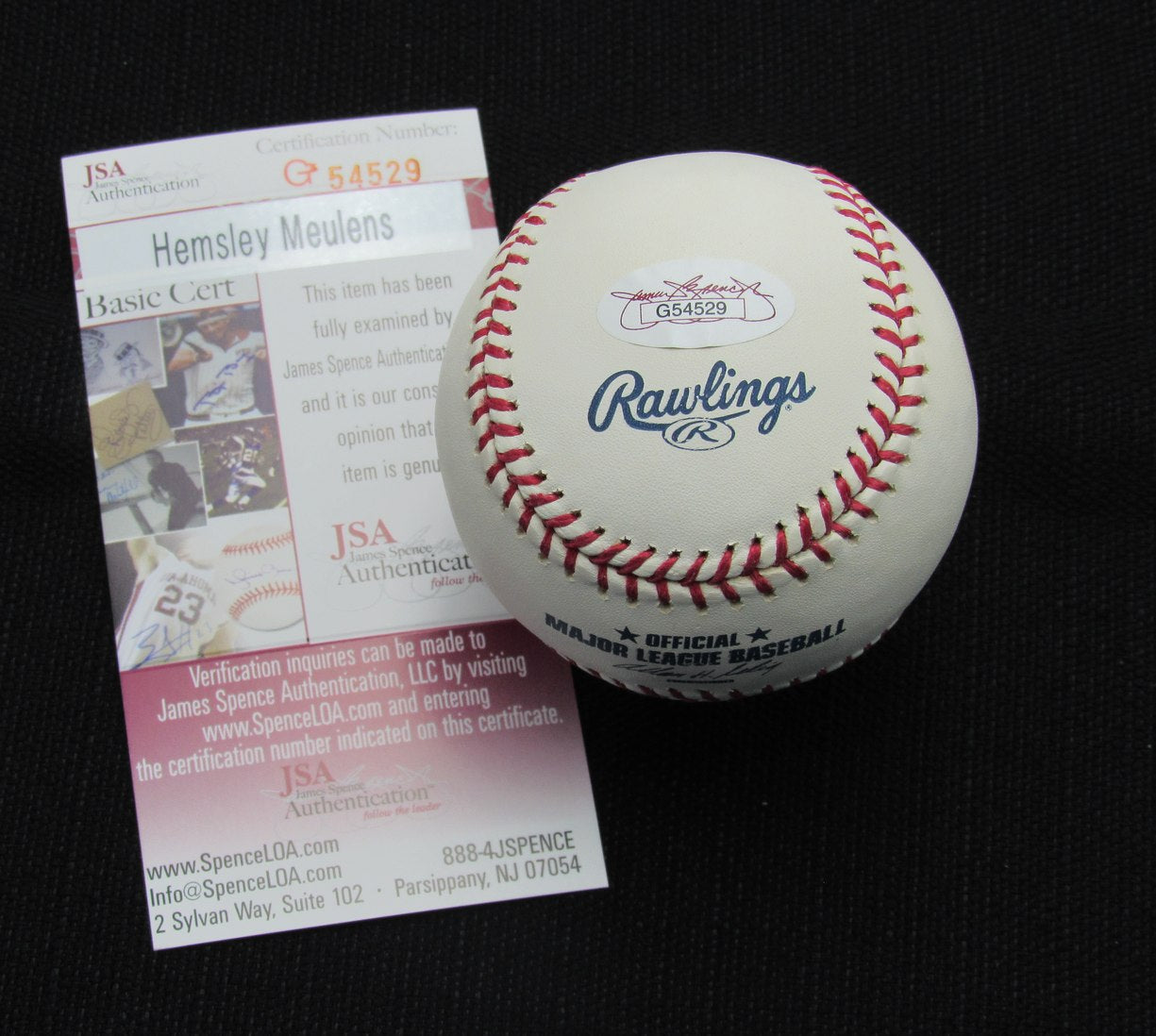 Hensley Bam Bam Meulens Signed/Auto Yankees 100th OML Baseball JSA Inscr  186949