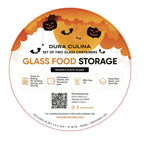 Halloween 4 Piece Set (4 Cup / 32Oz) Round Glass Storage Containers With Lids
