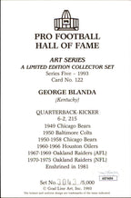 George Blanda HOF Autographed Goal Line Art GLAC Postcard Oakland Raiders JSA