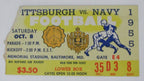Vintage 1955 Pittsburgh vs. Navy College Football Game Ticket Stub