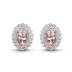 2.28 Carat Genuine Morganite and White Topaz .925 Sterling Silver 3 Piece Jewelry Set (Ring, Earrings, and Pendant w/ Chain)