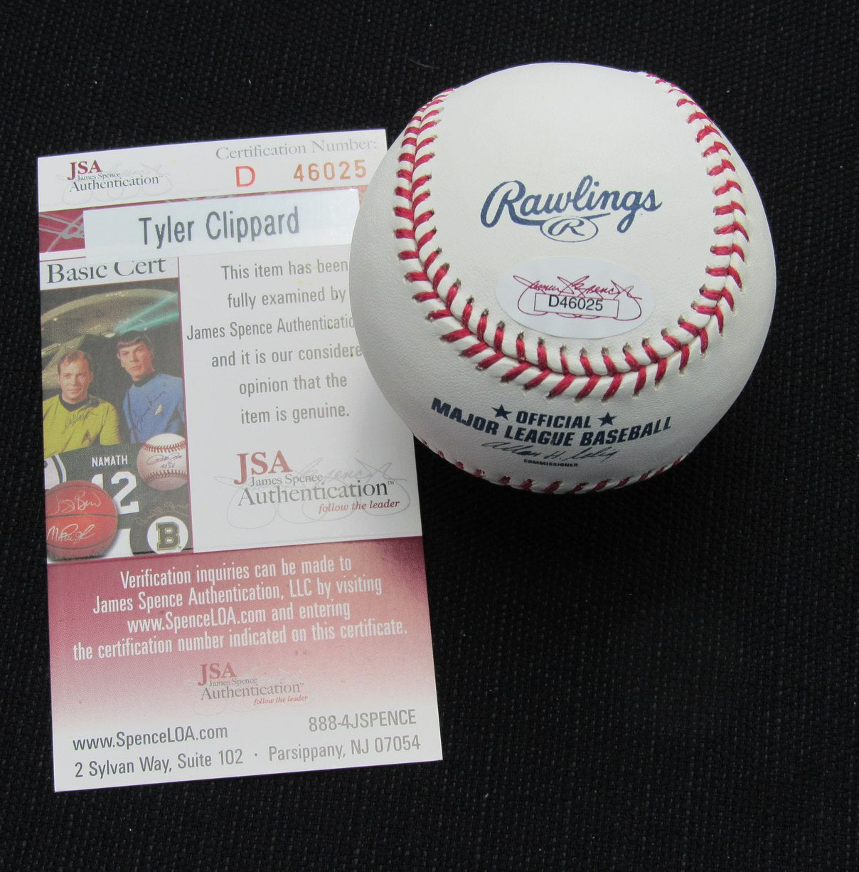 Tyler  Clippard Signed/Auto Yankees 100th OML Baseball JSA Inscr 186865