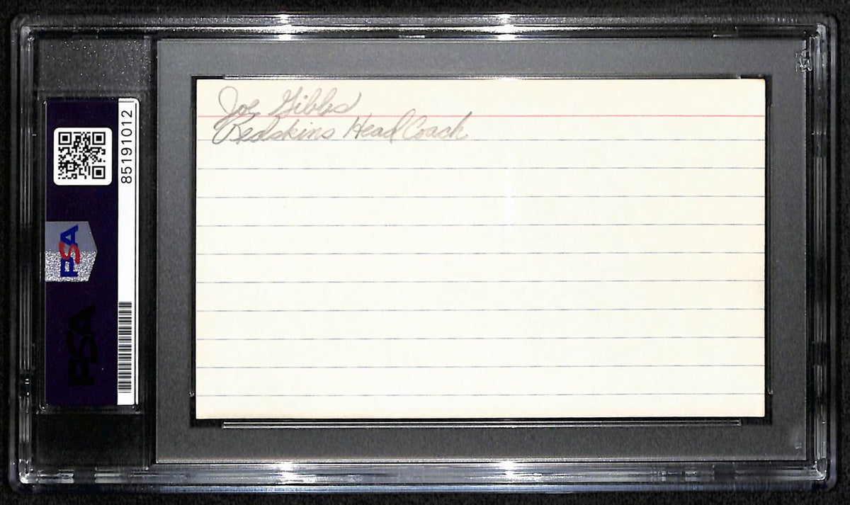Joe Gibbs HOF Signed/Auto 3x5 Index Card Washington Redskins PSA/DNA 187464