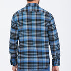 Sean Long Sleeve Checked Pocket Shirt // Blue