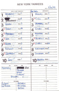 1989 New York Yankees Spring Training 5.5x8.5 Lineup Card vs.Orioles 151545