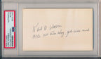 Karl Warner USA Runner Signed/Inscribed 3x5 Index Card PSA/DNA 155386
