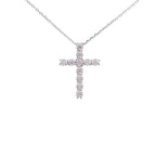 .25ct Diamond Cross Religious Pendant Sterling Silver
