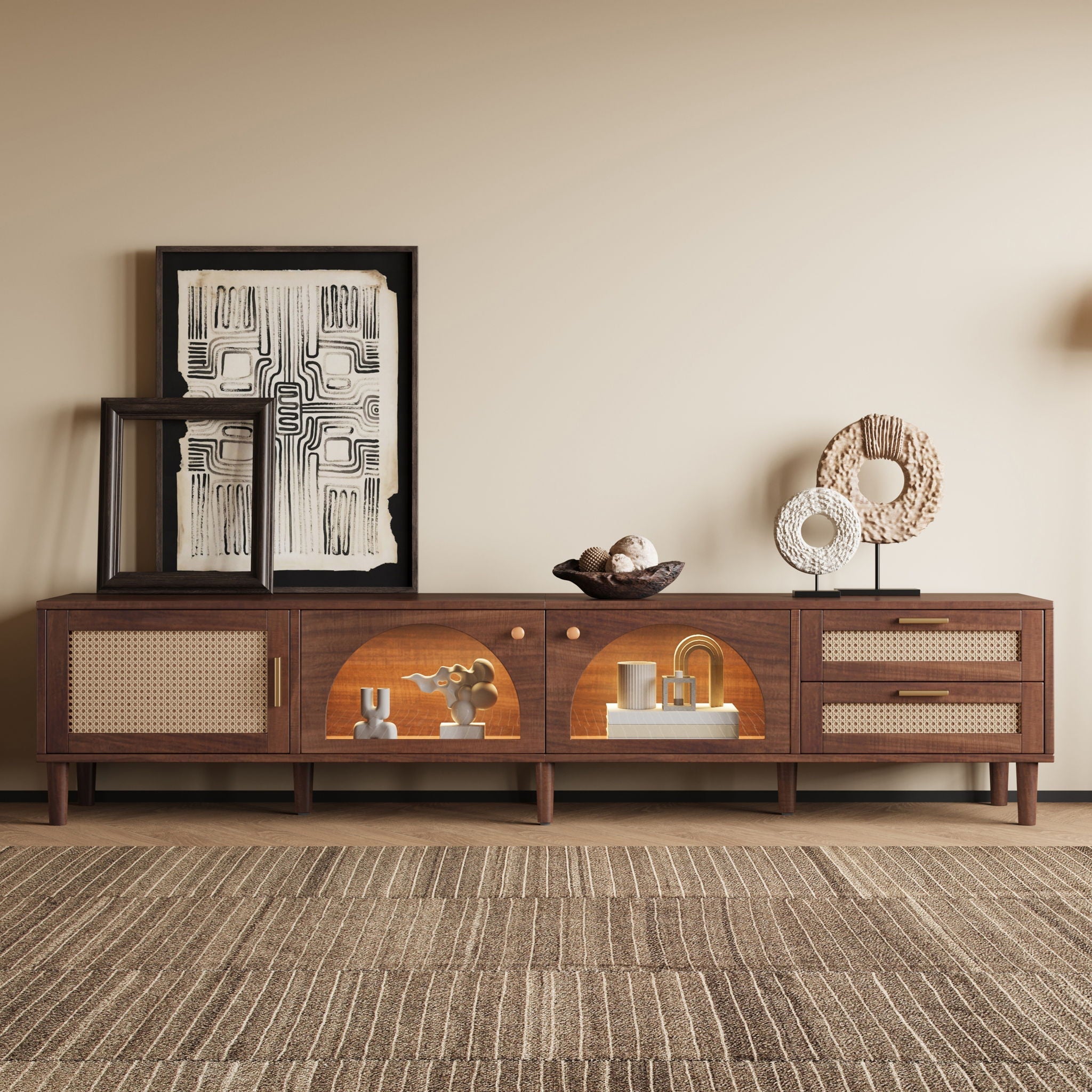 TV Stand For TVs Up To 90" - Dark Brown