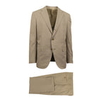 3 Roll 2 Button Trim Fit Cotton Suit // Tan