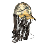 Camo Redneck Mullet Hat with Hair - Men's Hillbilly Halloween Costume Prop Wig
