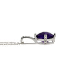 Amethyst Diamond Fashion Pendants 10KT White Gold