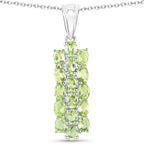 8.84 Carat Genuine Peridot .925 Sterling Silver 3 Piece Jewelry Set (Ring, Earrings, and Pendant w/ Chain)