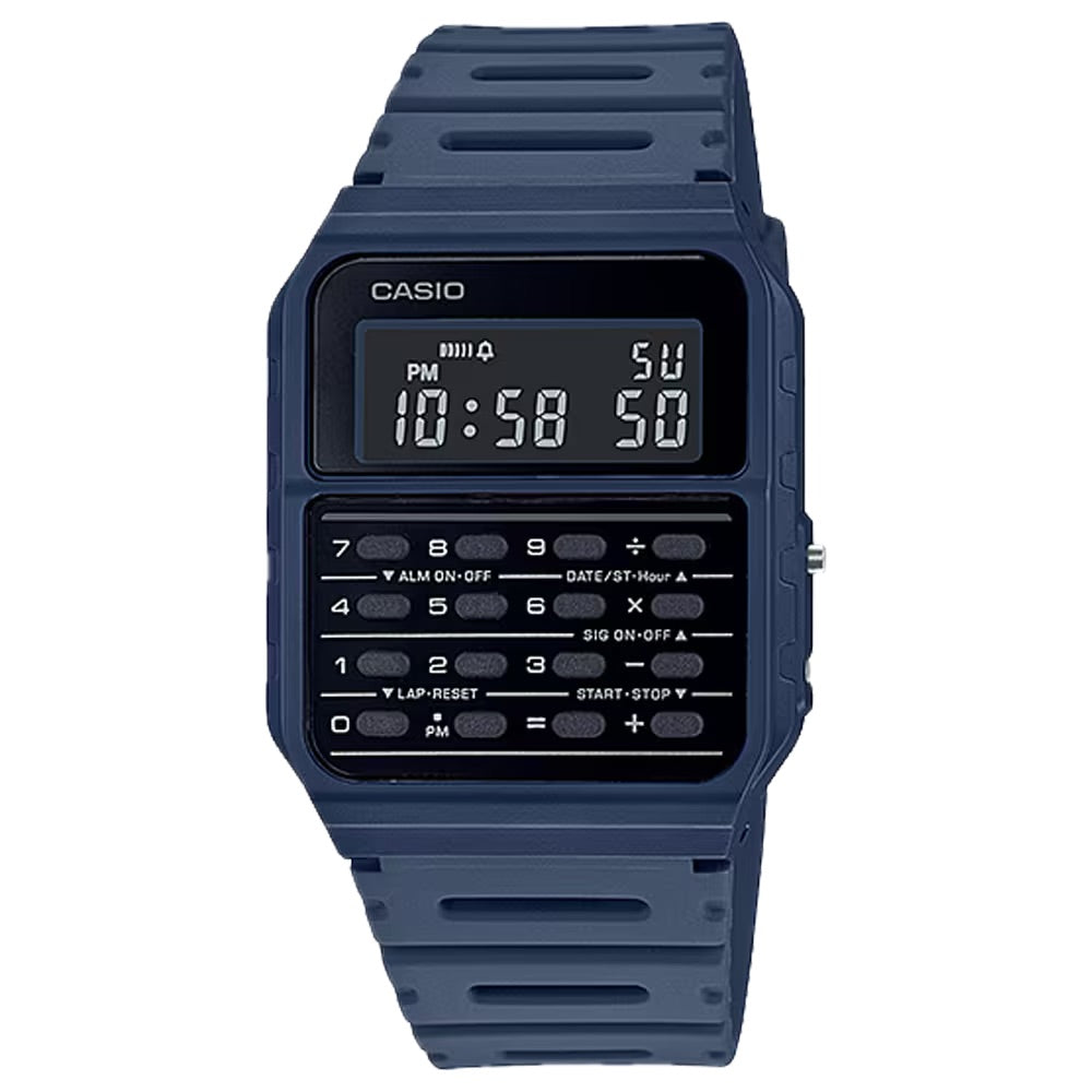 Casio Men's Vintage Calculator Watch with Blue Band - CA-53WF-2BCF