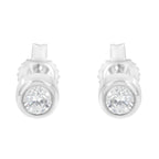 10K White Gold 1/5 Cttw Round Brilliant-Cut Near Colorless Diamond Bezel-Set Stud Earrings (H-I Color, I1-I2 Clarity)
