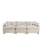 Modern Oversized Modular Cushion Sofa With Ottoman