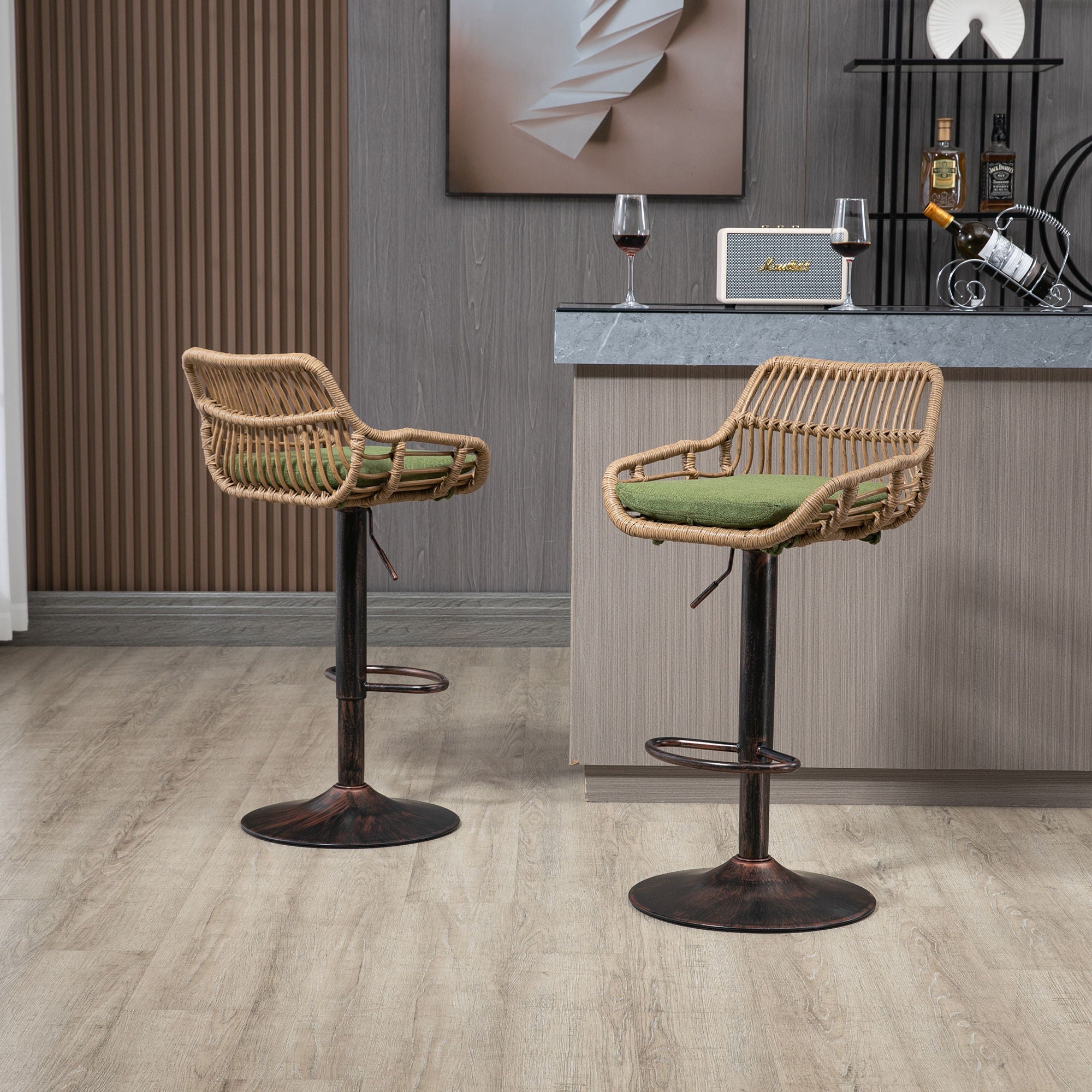 Modern Swivel Bar Stools Adjustable Counter Chairs