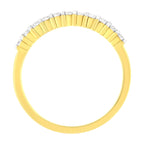 IGI Certified 1/4 Cttw Diamond 10K Yellow Gold Prong Set Fluted Band Style Ring (I-J Color, I2-I3 Clarity) - Size 7