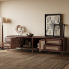 TV Stand, Media Console With 4 Drawers - Dark Brown