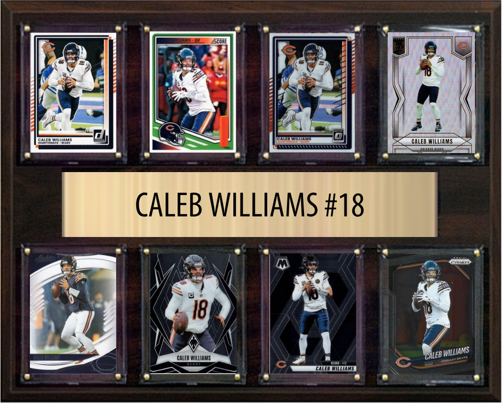 Caleb Williams Chicago Bears Fan Gift Plaque 12x15 8 Cards Prizm, Donruss, Score 2024 2025 2026