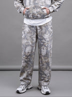Camo Oversized Heavyweight French Terry Open-Hem Sweatpants