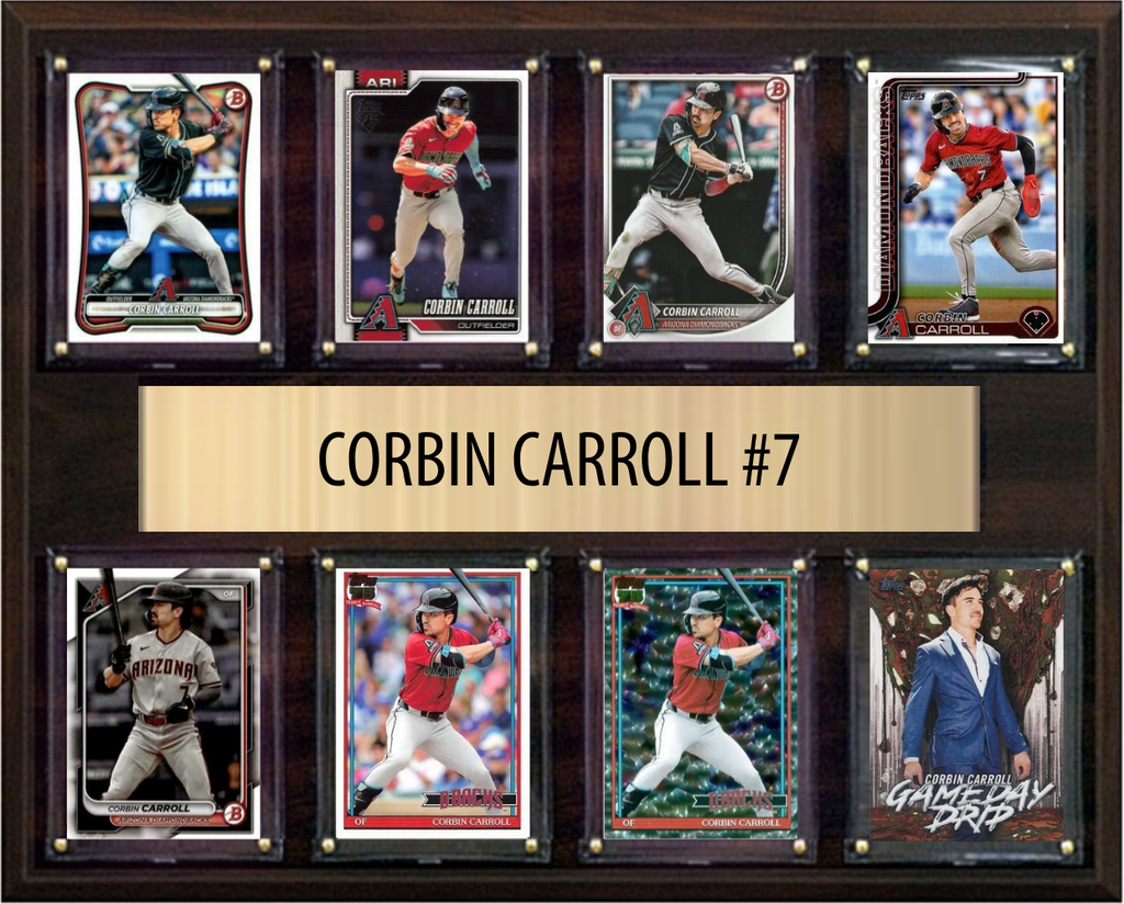Corbin Carroll Arizona Diamondbacks Fan Gift Plaque 12x15 8 Cards Topps, Bowman 2024 2025 2026