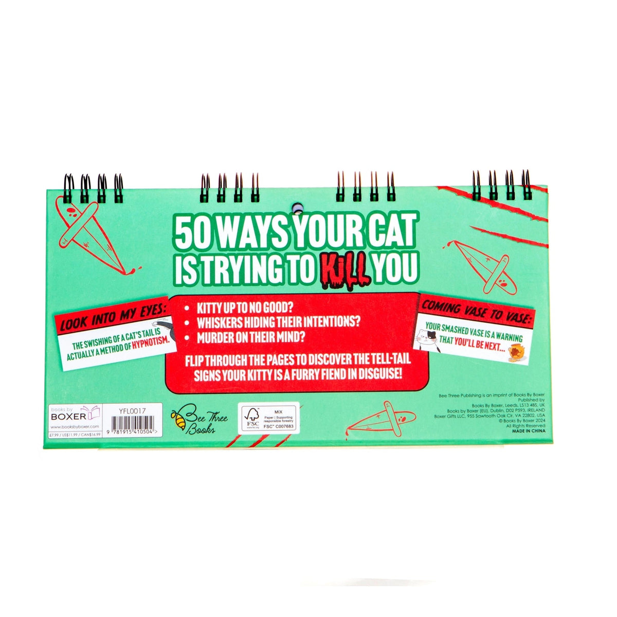 50 Ways Your CAT is Trying to KILL YOU!  Funny Desk Spiral Flip Book Signs