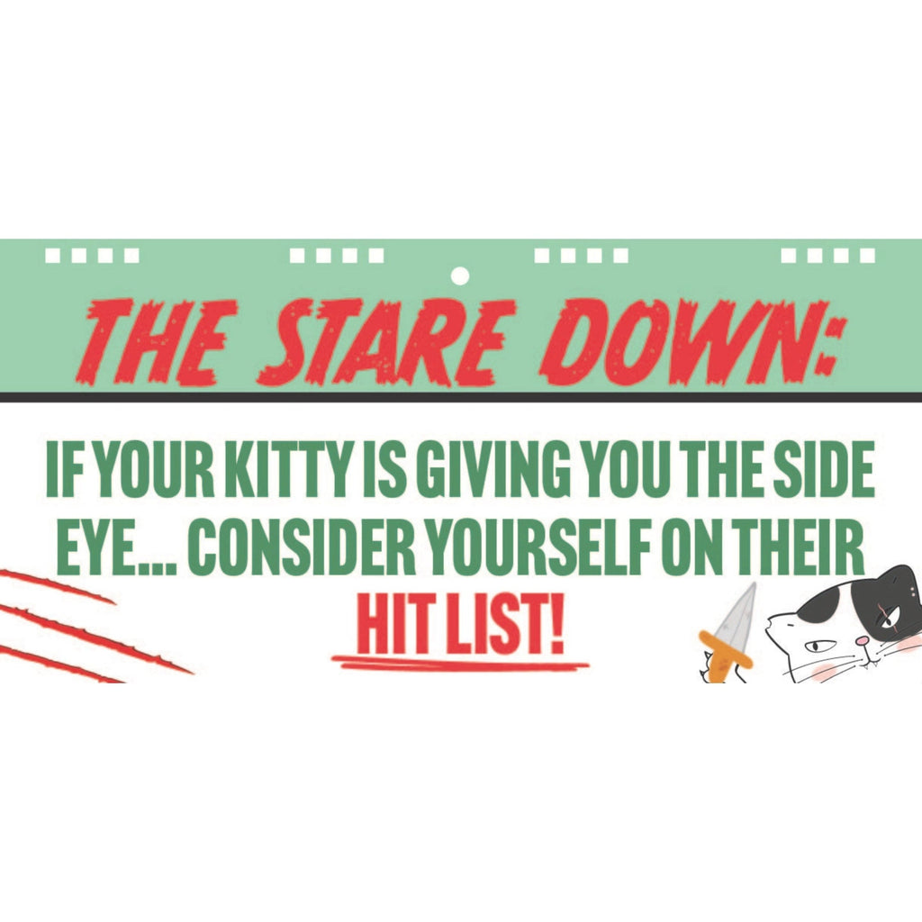 50 Ways Your CAT is Trying to KILL YOU!  Funny Desk Spiral Flip Book Signs