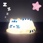 Cat Nap Squishy Lamp – Rechargeable Soft Silicone Night Light | Bedroom Decor🐱