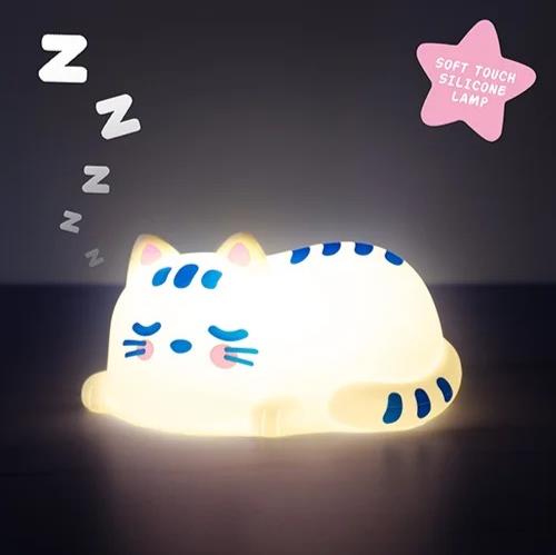 Cat Nap Squishy Lamp – Rechargeable Soft Silicone Night Light | Bedroom Decor🐱