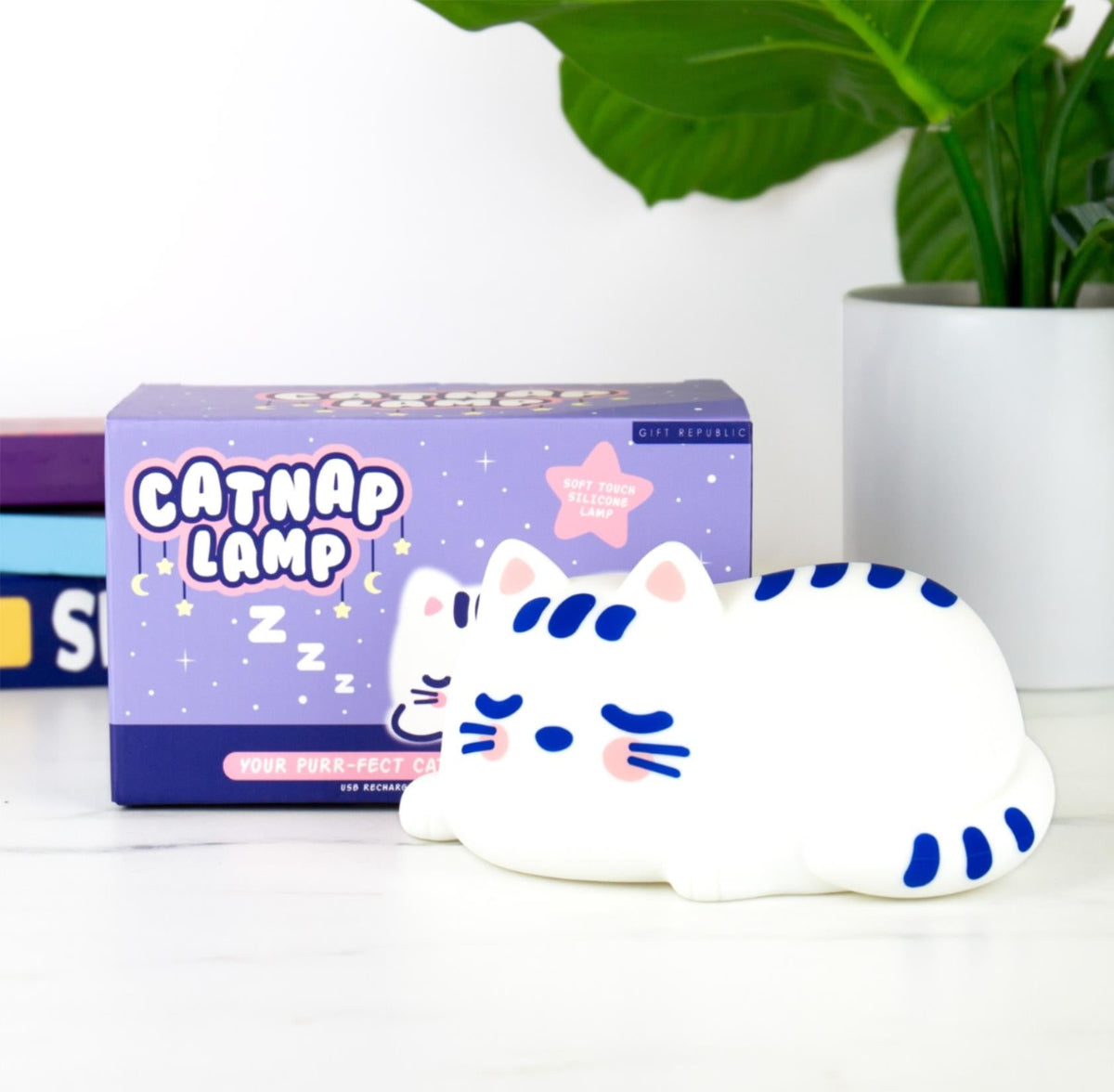 Cat Nap Squishy Lamp – Rechargeable Soft Silicone Night Light | Bedroom Decor🐱
