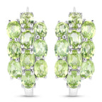8.84 Carat Genuine Peridot .925 Sterling Silver 3 Piece Jewelry Set (Ring, Earrings, and Pendant w/ Chain)