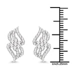 0.68 Carat Genuine White Diamond 14K White Gold Earrings (G-H Color, SI1-SI2 Clarity)