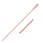 14k Rose Gold Diamond Cut Round Wheat Chain 1.1mm