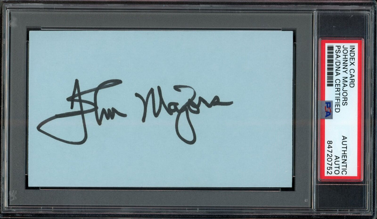 Johnny Majors CHOF Autographed Index Card Tennessee PSA/DNA