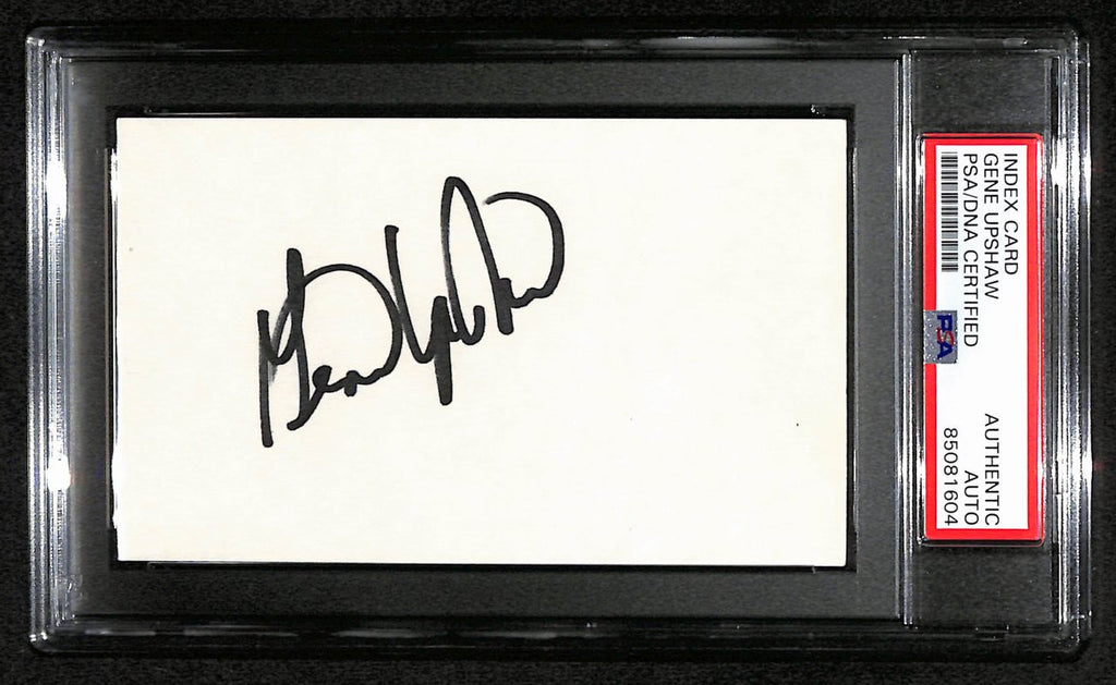 Gene Upshaw HOF Signed 3x5 Index Card Oakland Raiders PSA/DNA 184209